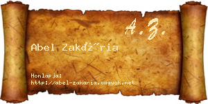 Abel Zakária névjegykártya